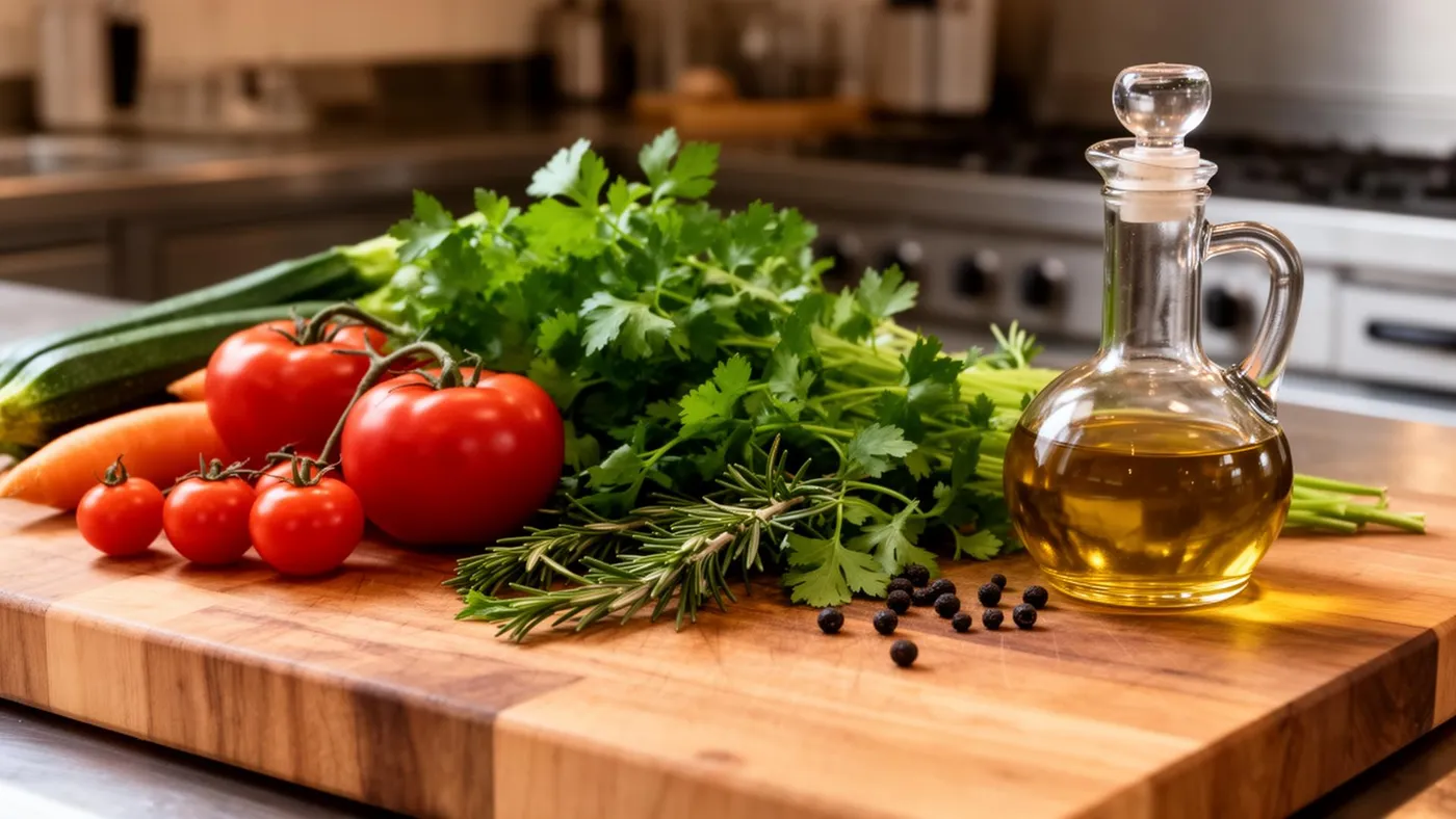 Ingrédients frais en cuisine